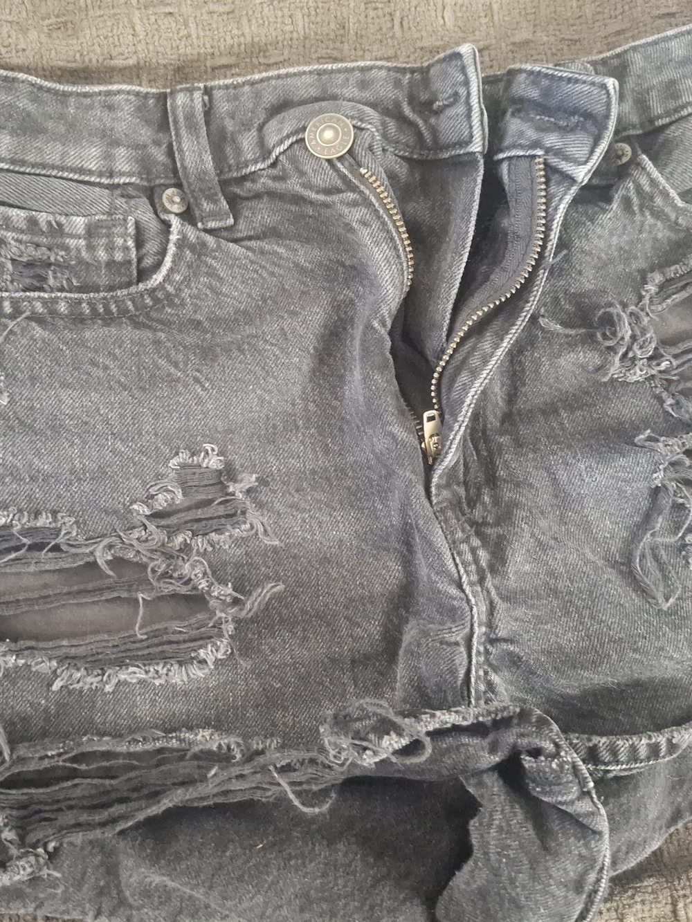 American Eagle Outfitters Distressed Black Jean Shorts